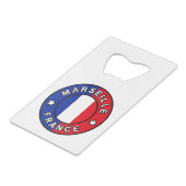 Marseille Frankrijk Creditkaart Flessenopener (Voorkant Gekanteld)