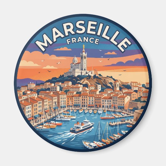 Marseille Frankrijk Magneet (Voorkant)