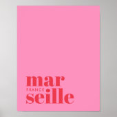 Marseille Frankrijk modern roze stad Poster (Voorkant)