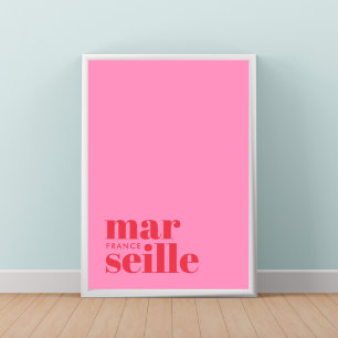 Marseille Frankrijk modern roze stad Poster