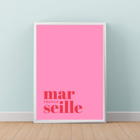 Marseille Frankrijk modern roze stad Poster