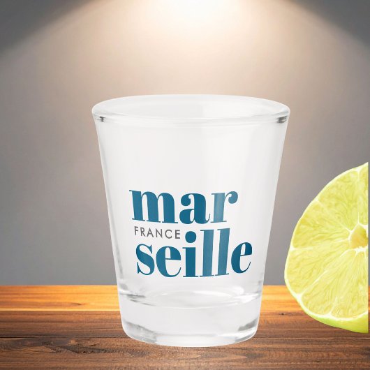 Marseille Frankrijk moderne typografie Shot Glas