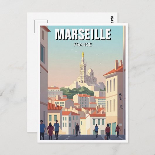 Marseille Frankrijk Reizen Briefkaart (Voorkant / Achterkant)