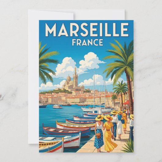  Marseille Frankrijk Reizen Feestdagenkaart (Voorkant)