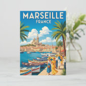  Marseille Frankrijk Reizen Feestdagenkaart (Staand voorkant)