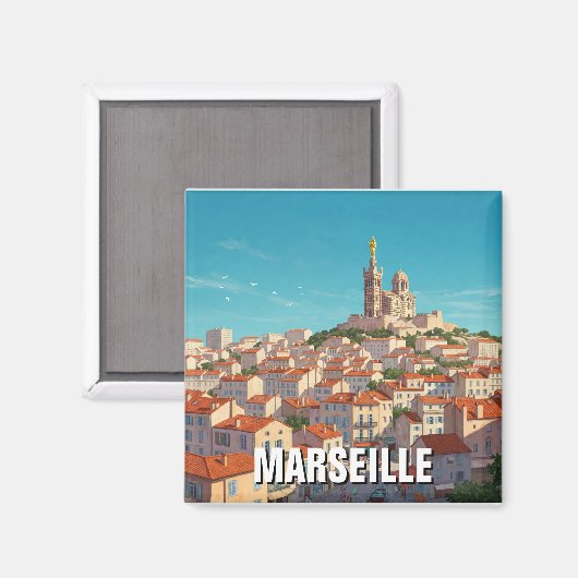Marseille Frankrijk Reizen Magneet (Voorkant / Achterkant)