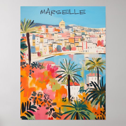 Marseille Frankrijk Reizen Stad Muurkunst Esthetis Poster (Voorkant)