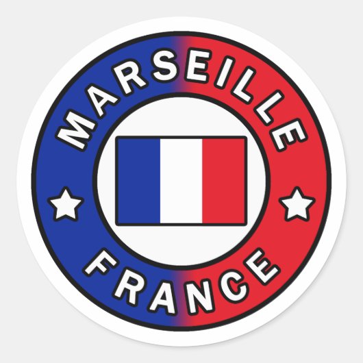 Marseille Frankrijk Ronde Sticker (Voorkant)