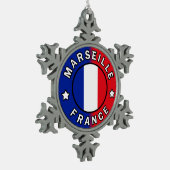 Marseille Frankrijk Tin Sneeuwvlok Ornament (Links)
