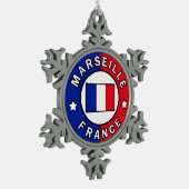 Marseille Frankrijk Tin Sneeuwvlok Ornament (Links)