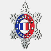 Marseille Frankrijk Tin Sneeuwvlok Ornament (Rechts)