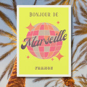Marseille Frankrijk vakantie geel discobal Briefkaart