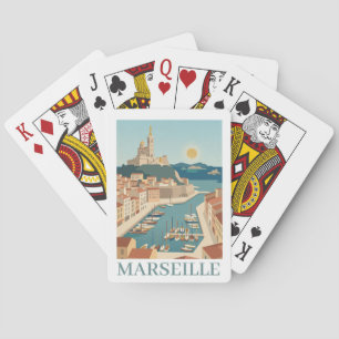 Marseille Frankrijk Vintage Minimalistische Reis Pokerkaarten