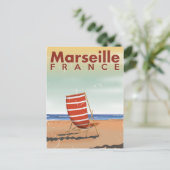 Marseille Frankrijk vintage reisposter Briefkaart (Staand voorkant)