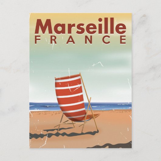 Marseille Frankrijk vintage reisposter Briefkaart (Voorkant)