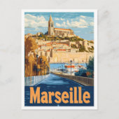 Marseille Frankrijk Vintage Travel Illustratie Briefkaart (Voorkant)