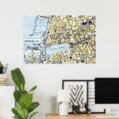 Marseille, Franse  kaart Poster (Thuiskantoor)