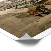 Marseille Harbour & Cathedral 1900 antiek Frankrij Poster (Hoek)