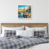Marseille Haven Oude Haven Schilderij op Canvas Afdruk (Insitu (Slaapkamer))