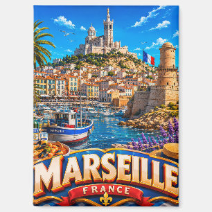 🧲 Marseille Haven Vakantieherinnering Frankrijk ⚓ Magneet