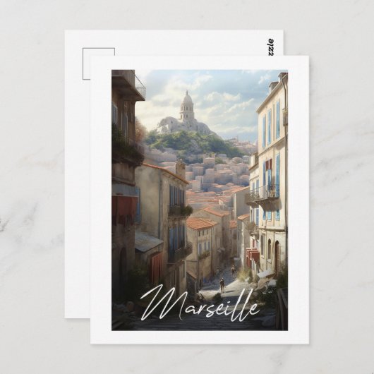 Marseille - illustratie briefkaart (Voorkant / Achterkant)