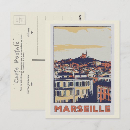 Marseille Notre-Dame-de-la-Garde Frankrijk Briefkaart (Voorkant / Achterkant)