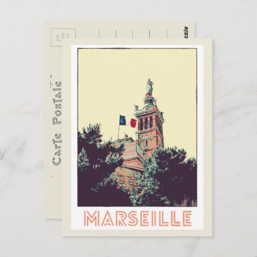 Marseille Notre-Dame-de-la-Garde Frankrijk Briefkaart (Voorkant / Achterkant)