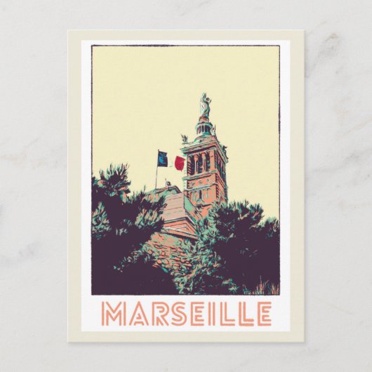 Marseille Notre-Dame-de-la-Garde Frankrijk Briefkaart (Voorkant)