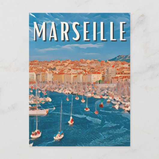 Marseille Photo Vintage Briefkaart (Voorkant)