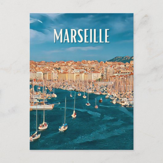 Marseille Photo Vintage Briefkaart (Voorkant)