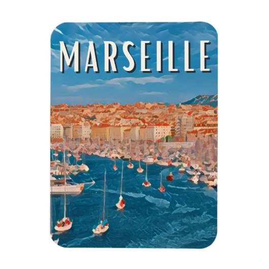 Marseille Photo Vintage Magneet (Verticaal)