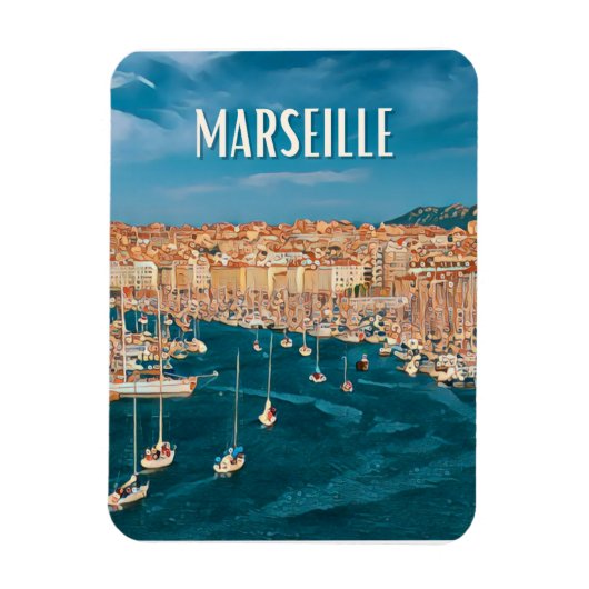 Marseille Photo Vintage Magneet (Verticaal)