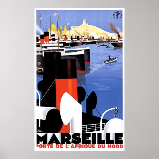 Marseille Porte de L' Afrique  Ship ad Ad Poster (Voorkant)