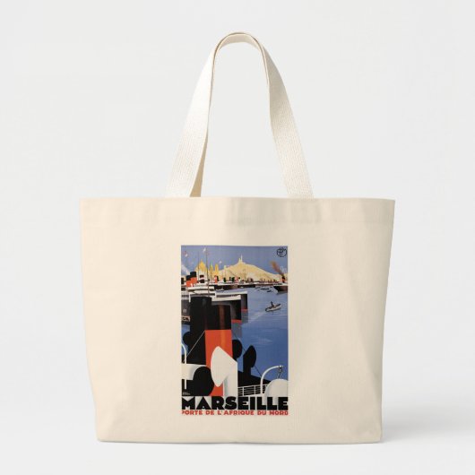 Marseille Poster Grote Tote Bag (Voorkant)