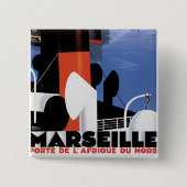 Marseille Poster Vierkante Button 5,1 Cm (Voorkant)
