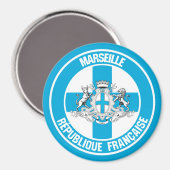 Marseille Round Emblem Magneet (Voorkant / Achterkant)
