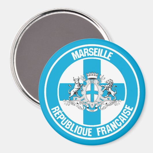 Marseille Round Emblem Magneet (Voorkant / Achterkant)