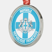 Marseille Round Emblem Metalen Ornament (Links)