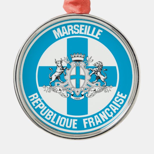 Marseille Round Emblem Metalen Ornament (Voorkant)