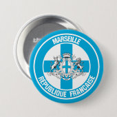 Marseille Round Emblem Ronde Button 7,6 Cm (Voorkant /achterkant)