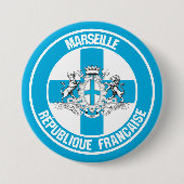 Marseille Round Emblem Ronde Button 7,6 Cm (Voorkant)