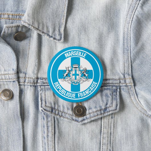 Marseille Round Emblem Ronde Button 7,6 Cm (In situ)