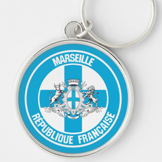 Marseille Round Emblem Sleutelhanger (Voorkant)