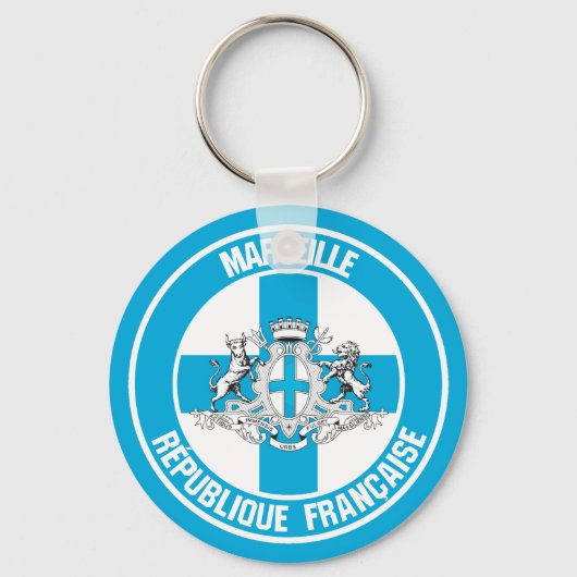 Marseille Round Emblem Sleutelhanger (Voorkant)