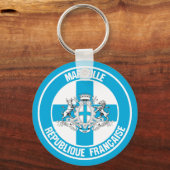 Marseille Round Emblem Sleutelhanger (Voorkant)