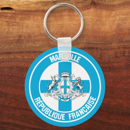 Marseille Round Emblem Sleutelhanger (Voorkant)