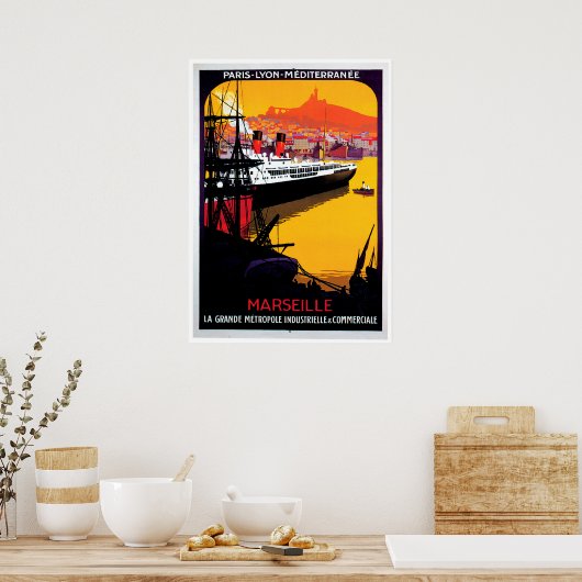 Marseille  Ship Advertisement Poster (Keuken)