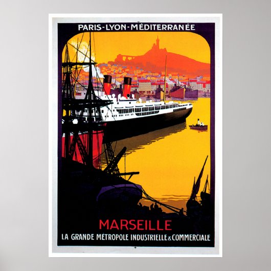 Marseille  Ship Advertisement Poster (Voorkant)