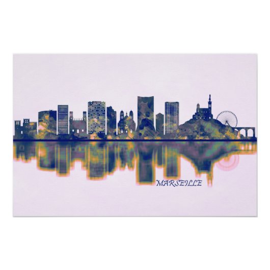 Marseille Skyline Perfect Poster (Voorkant)