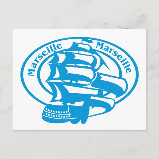 Marseille Stamp Briefkaart (Voorkant)